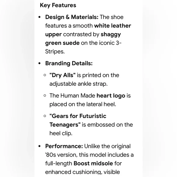 Adidas x Human Made Forum Boost Green Suede & White Low Top Sneakers - New - 10 - Picture 15 of 16